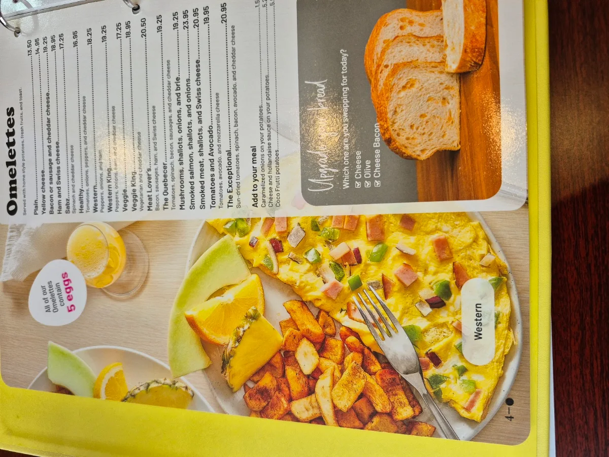Menu, Coco Frutti Whitby