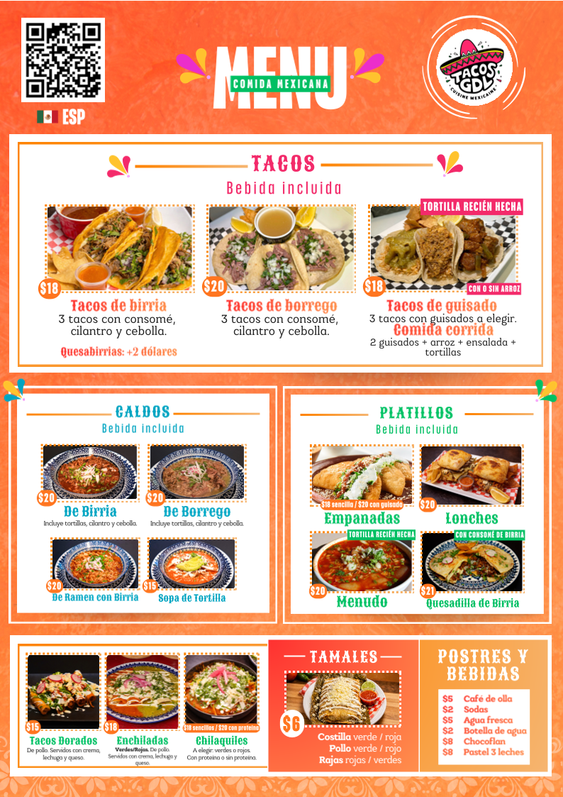 Menu, TacosGDL