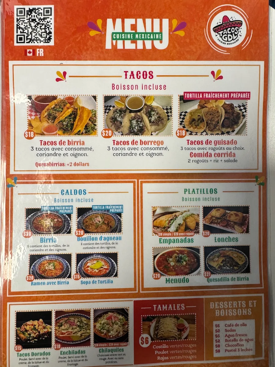 Menu, TacosGDL