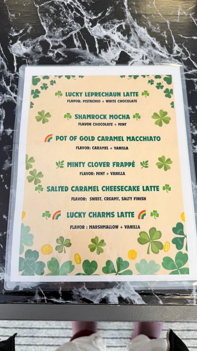 Menu, Cool Beans Coffee Shop