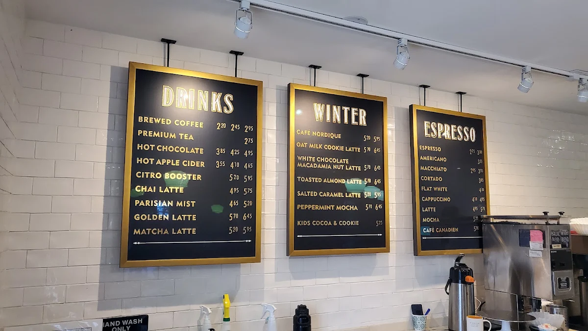 Menu, Balzac's Coffee Roasters