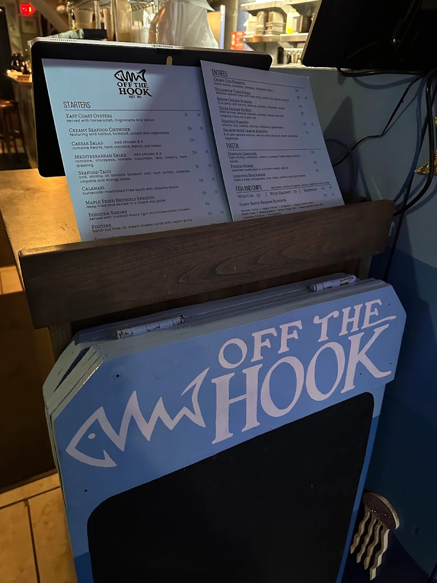 Menu, Off The Hook Fishbar