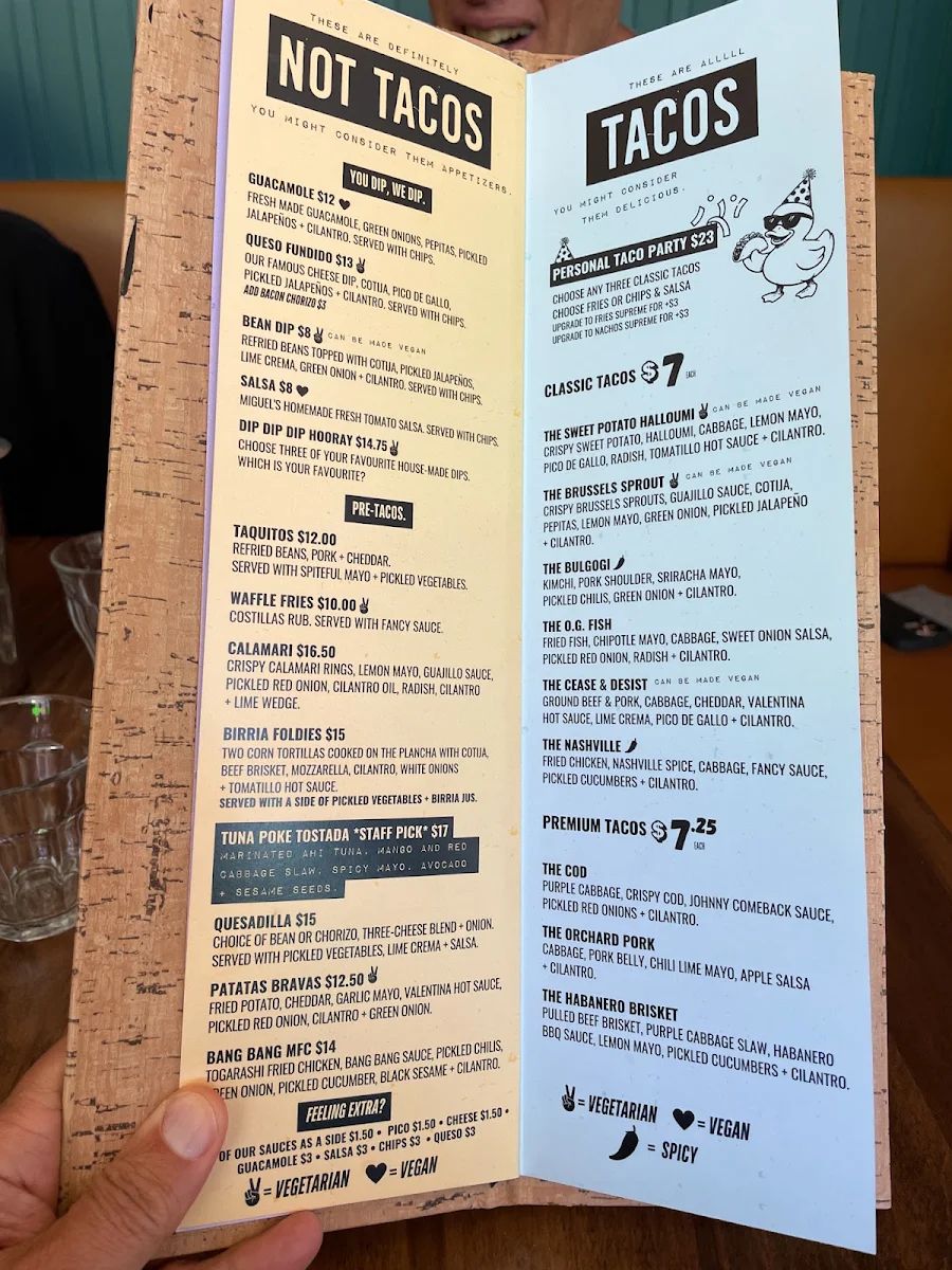 Menu, The Mule St. Catharines