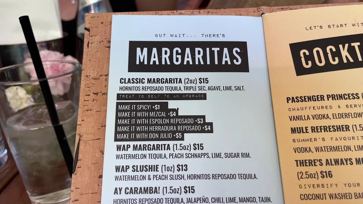 Menu, The Mule St. Catharines
