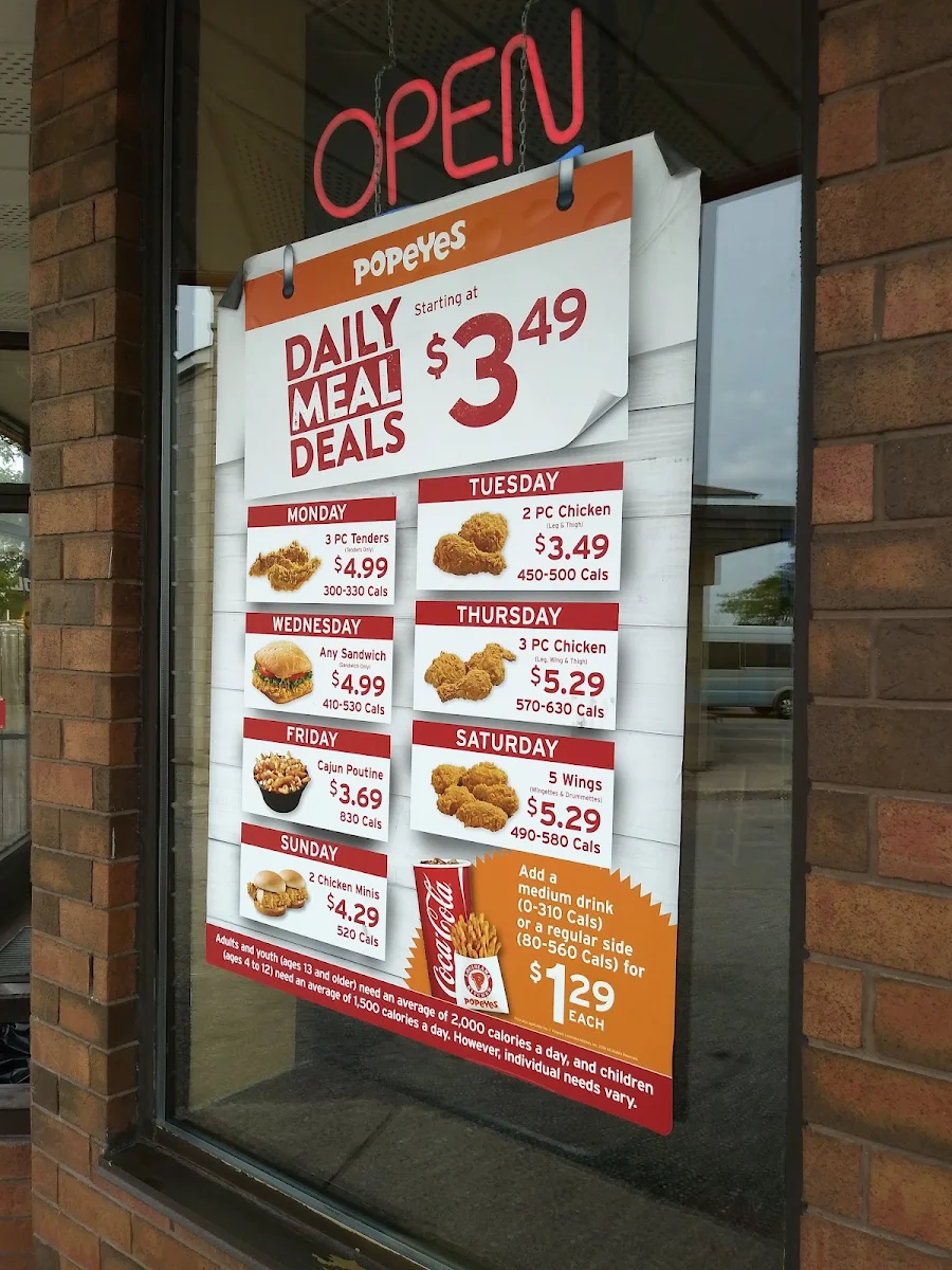 Menu, Popeyes Louisiana Kitchen