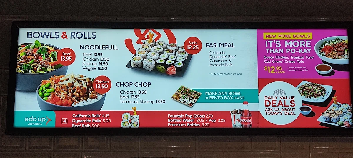 Menu, Edo Japan
