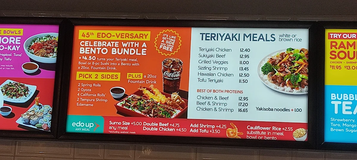 Menu, Edo Japan