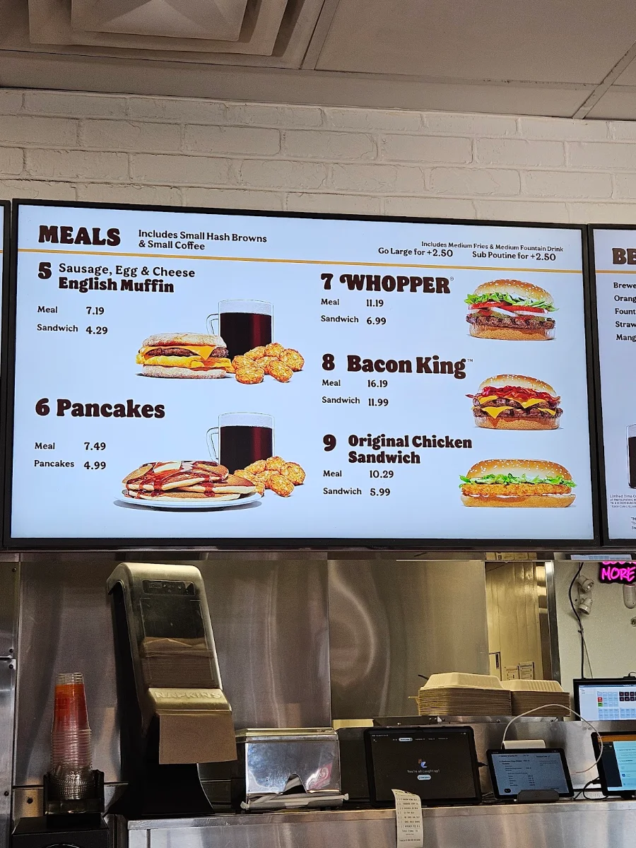 Menu, Burger King