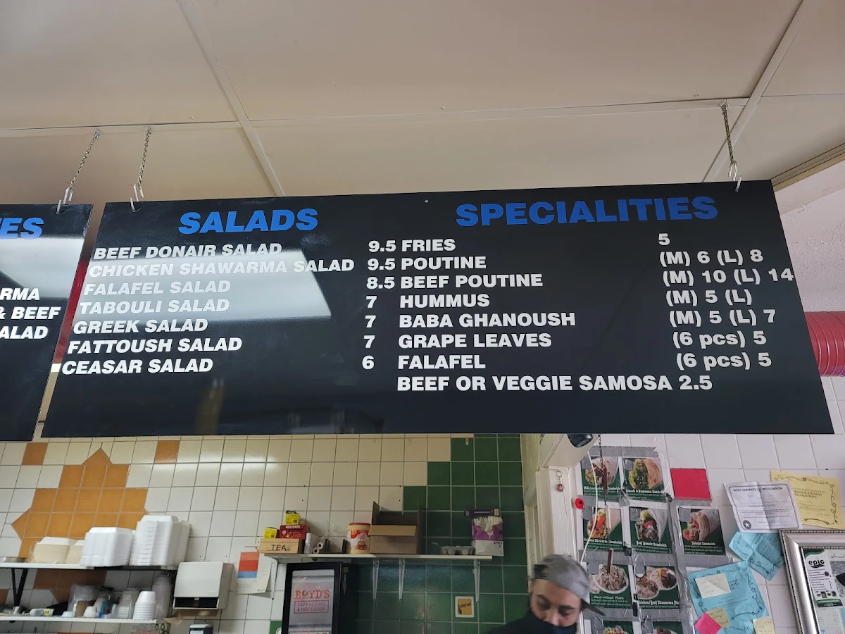 Menu, Mozy Cafe