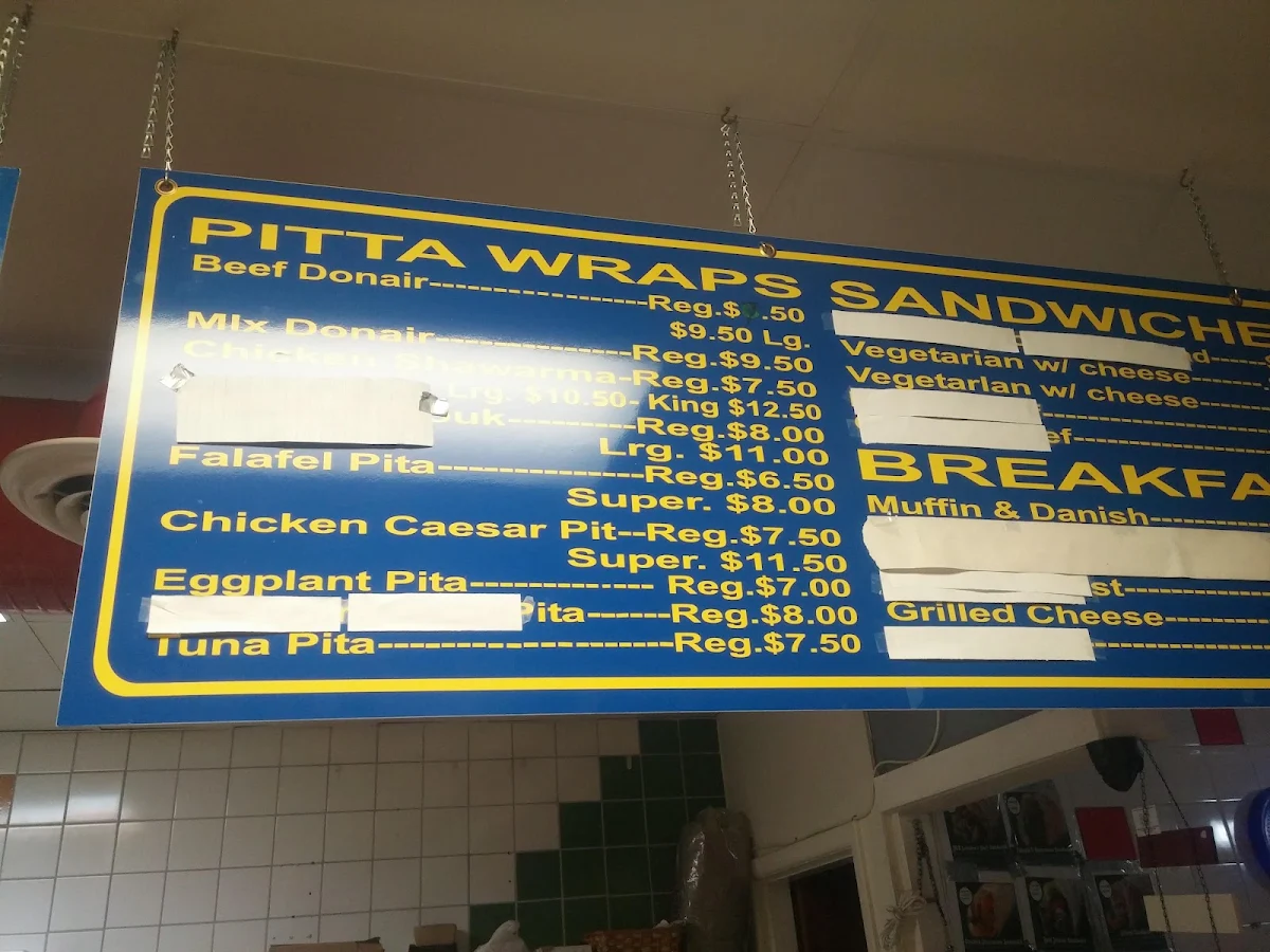 Menu, Mozy Cafe