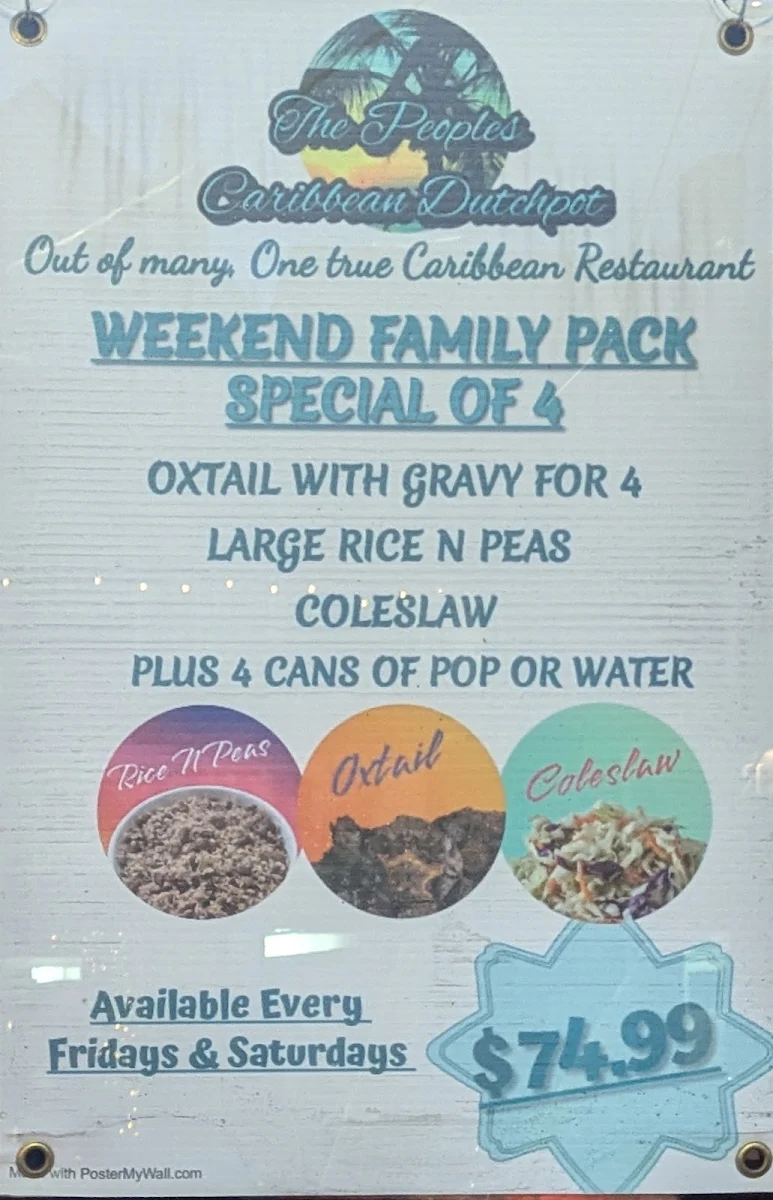Menu, The Caribbean DutchPot