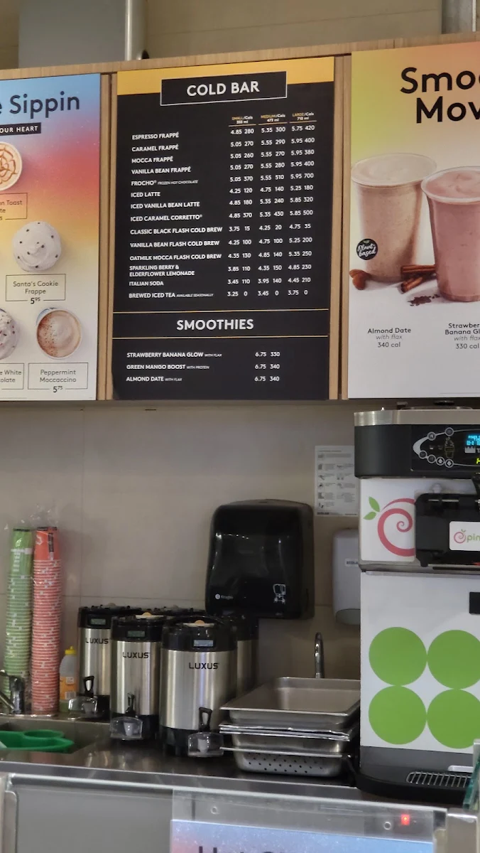 Menu, Second Cup Café