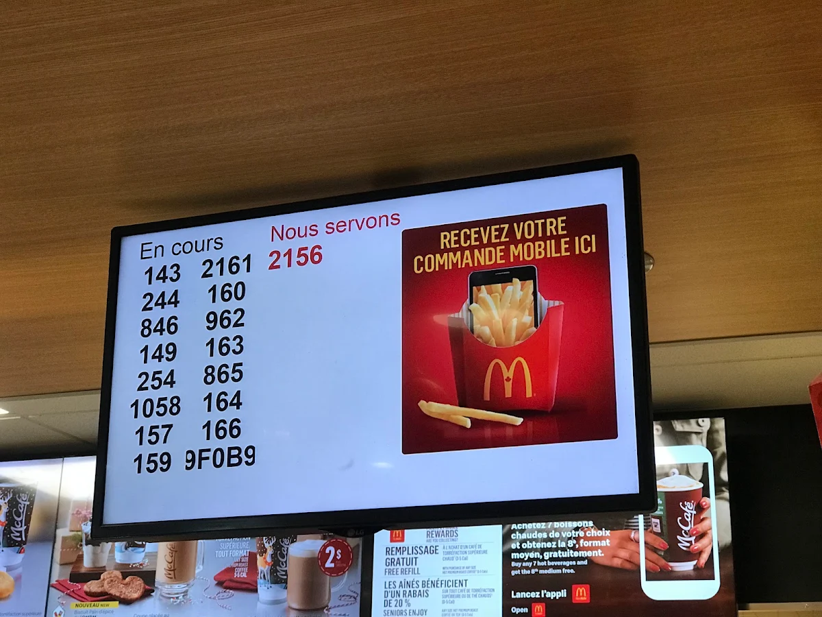 Menu, McDonald's