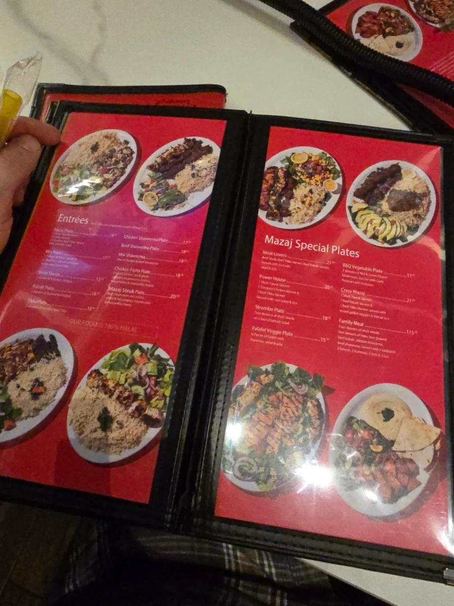 Menu, Mazaj lounge