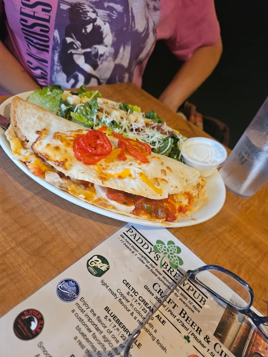 Menu, Paddy's Irish Brewpub & Rosie's Restaurant