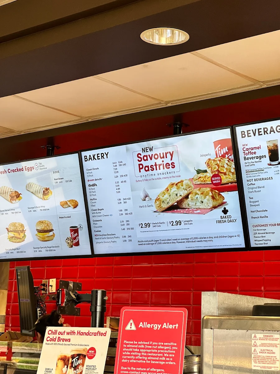 Menu, Tim Hortons
