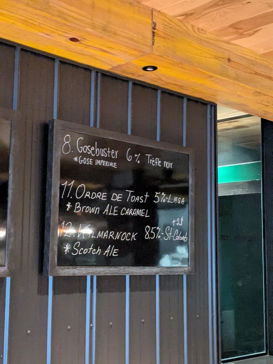 Menu, Microbrasserie Le Saint-Colomb