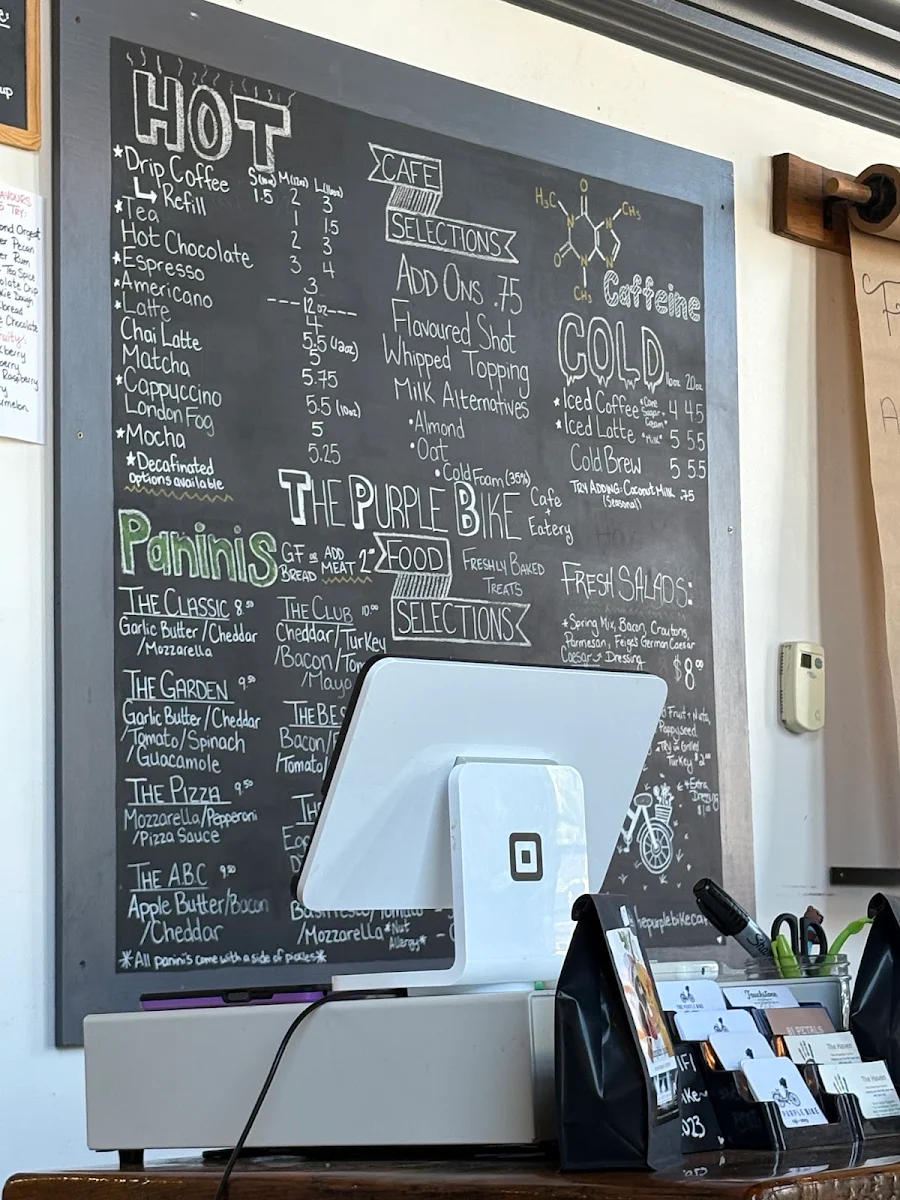 Menu, The Purple Bike Café and Eatery
