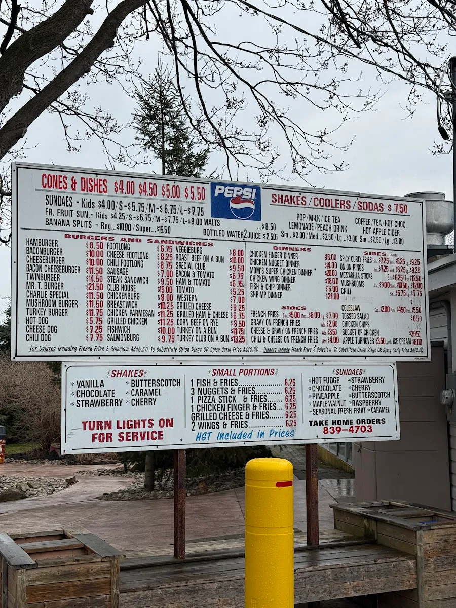 Menu, Dairy Freez