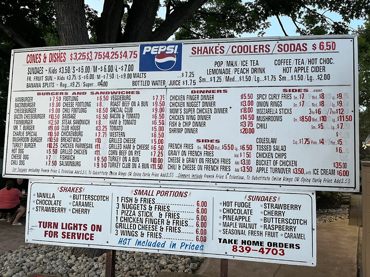 Menu, Dairy Freez
