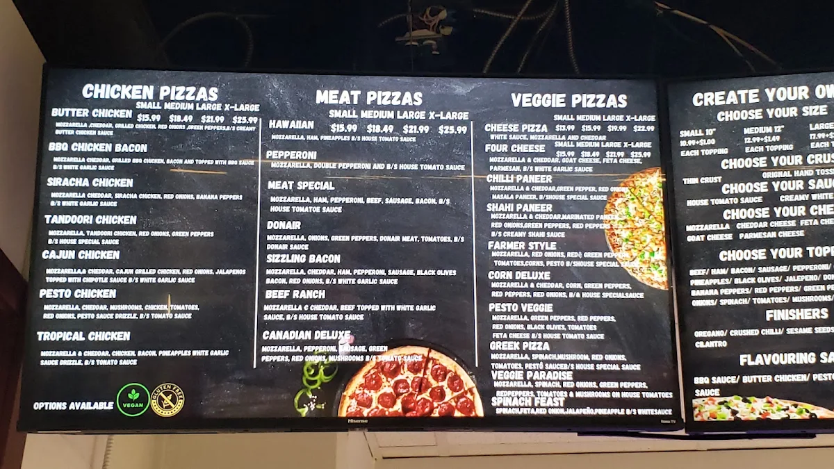 Menu, Tossing Pizzeria - Enterprise Way