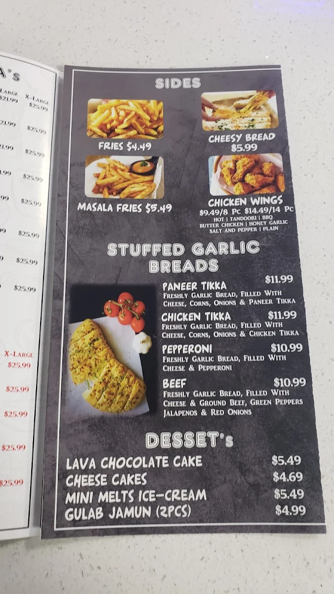 Menu, Tossing Pizzeria - Enterprise Way