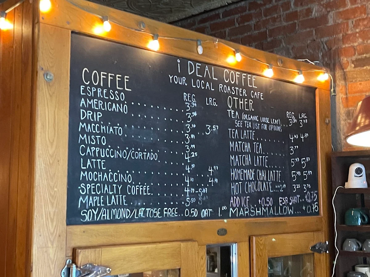 Menu, I DEAL COFFEE & WINE