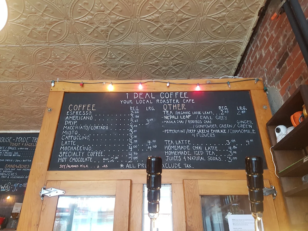 Menu, I DEAL COFFEE & WINE