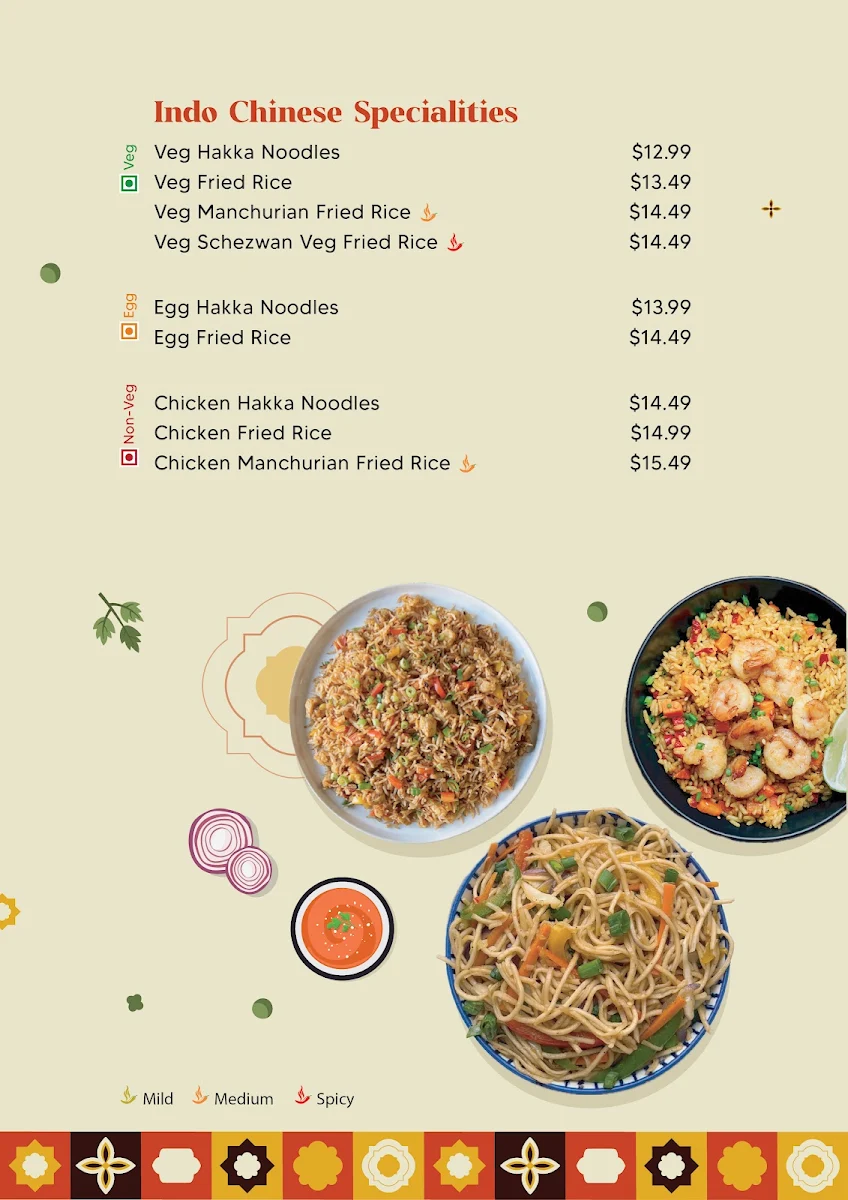 Menu, Biryaniwalla Waterloo