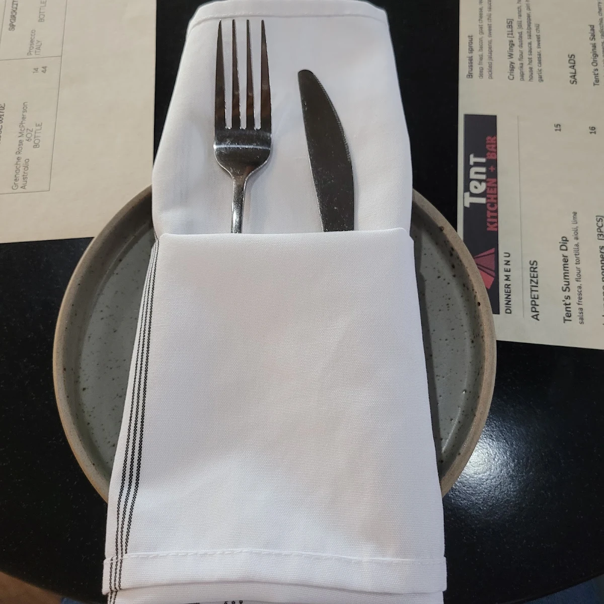 Menu, Tent Kitchen + Wine Bar