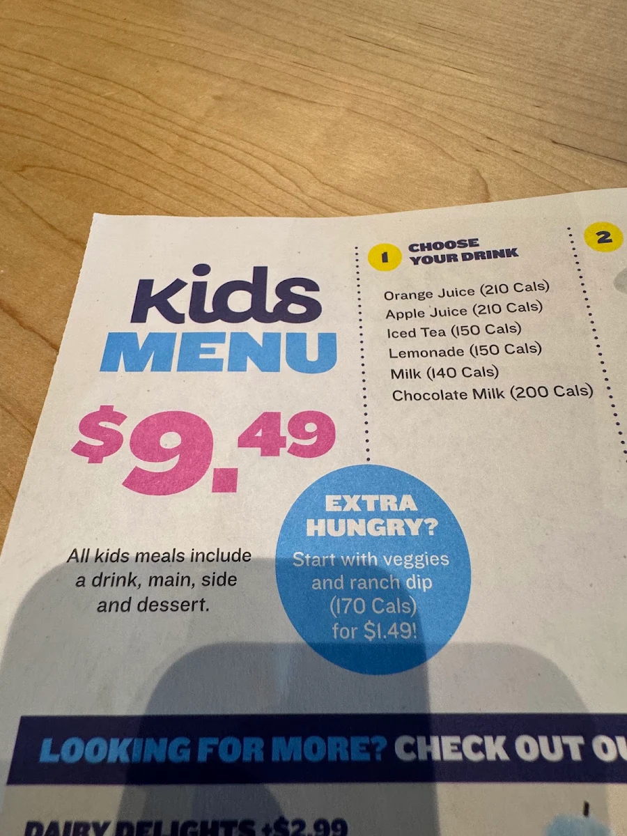 Menu, Boston Pizza