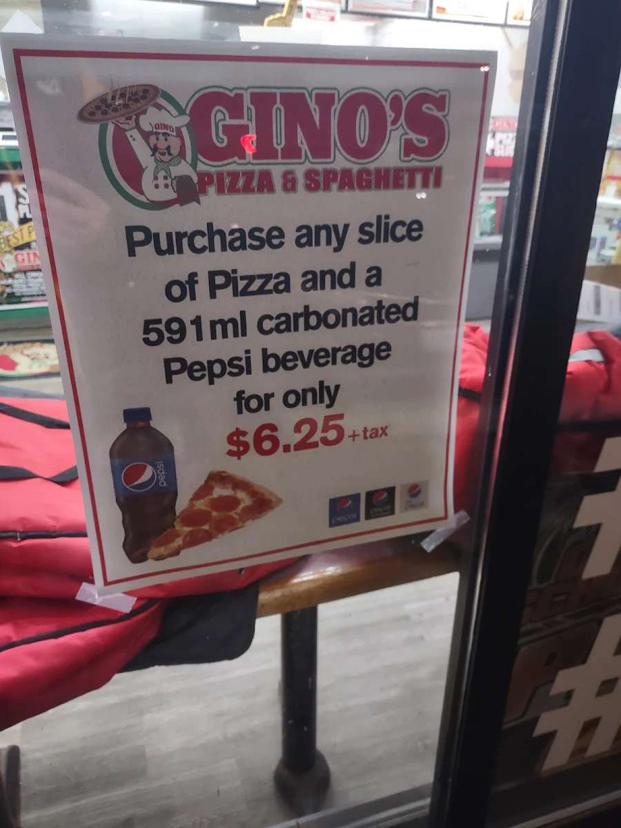 Menu, Gino's Pizza & Spaghetti/Pisano's Old School