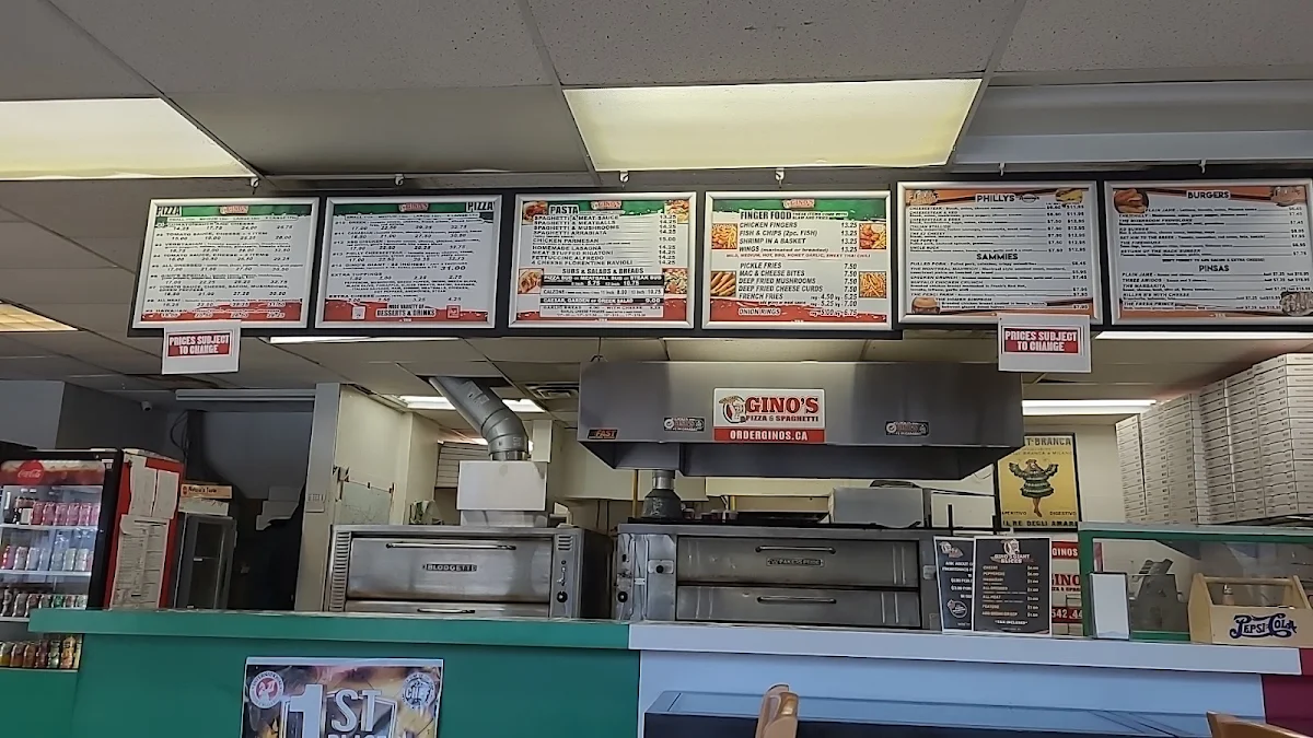 Menu, Gino's Pizza & Spaghetti/Pisano's Old School