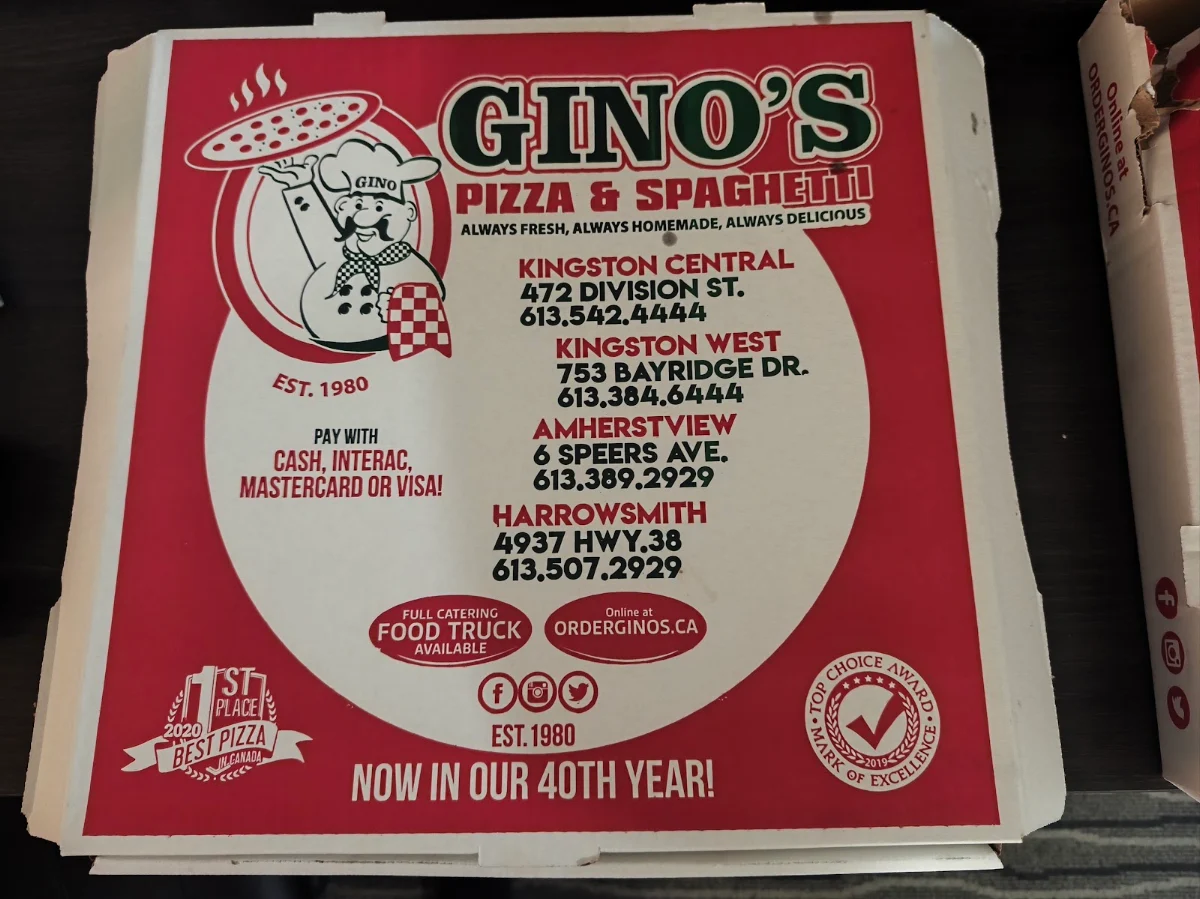 Menu, Gino's Pizza & Spaghetti/Pisano's Old School