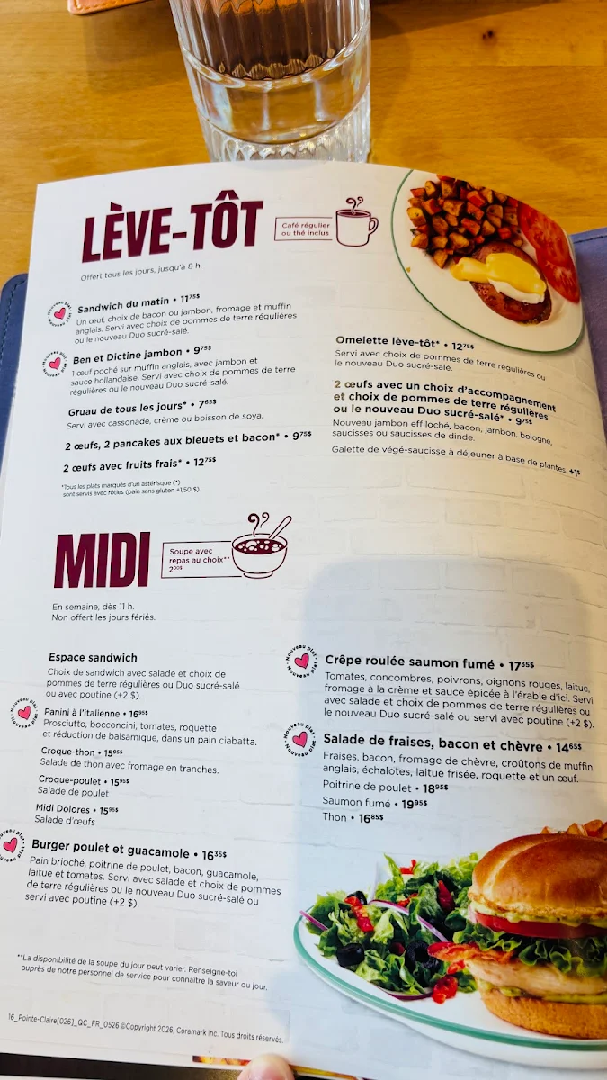 Menu, Cora
