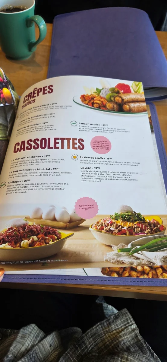 Menu, Cora