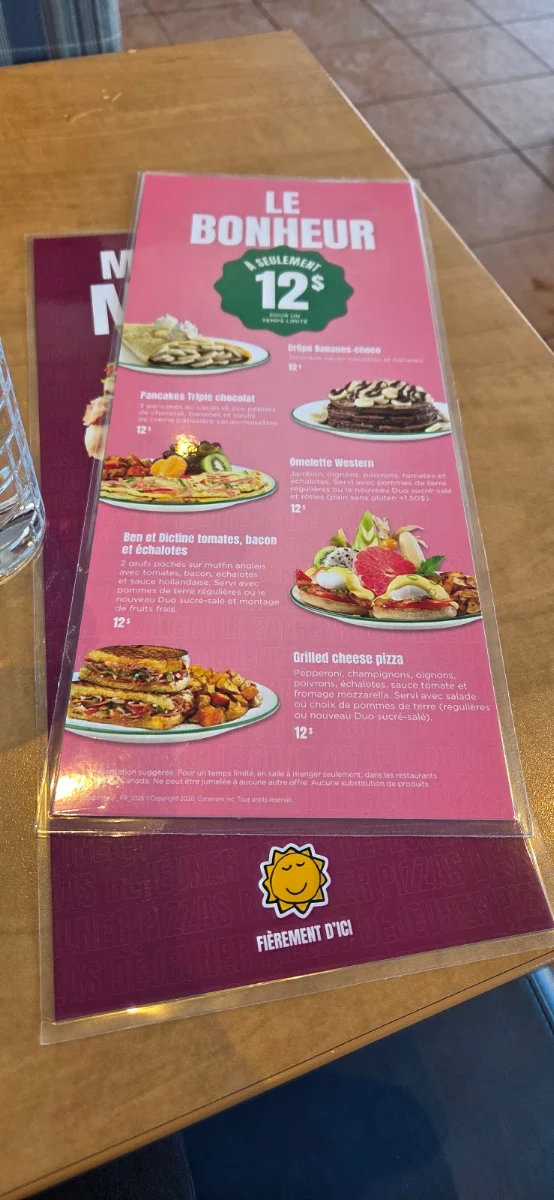 Menu, Cora