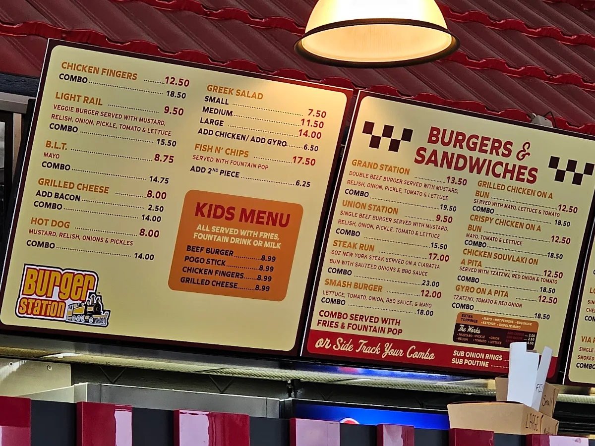 Menu, Burger Station