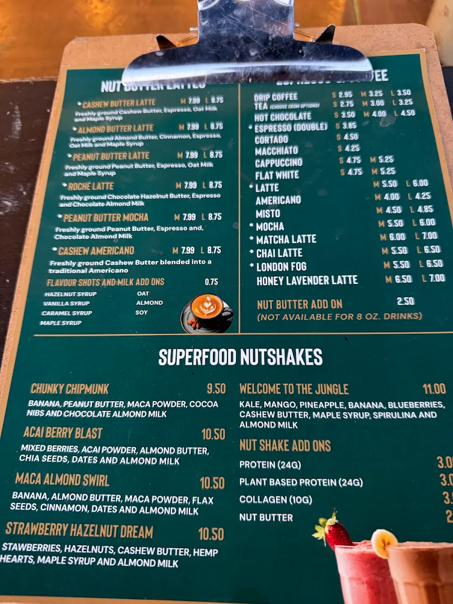 Menu, The Roasted Nut - Nuttery & Café