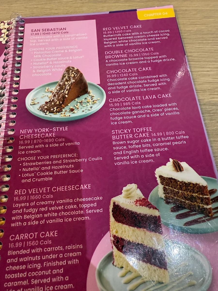 Menu, D Spot Desserts Pickering