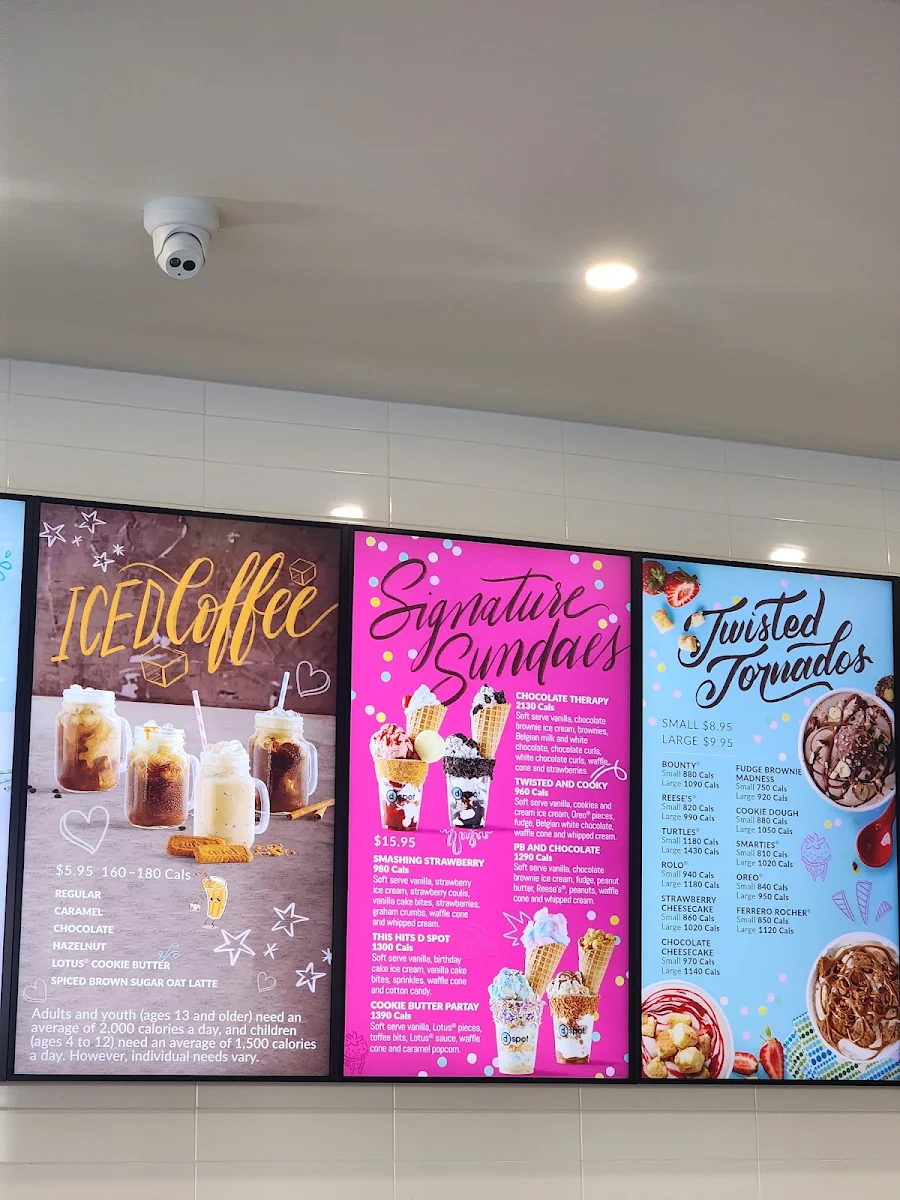 Menu, D Spot Desserts Pickering