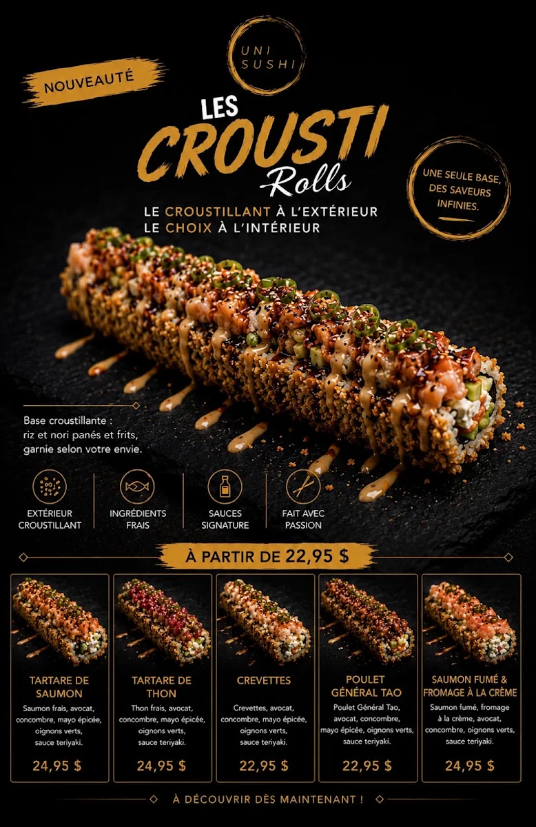 Menu, Uni Sushi