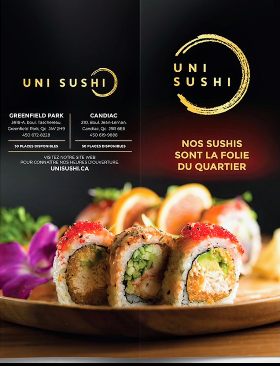 Menu, Uni Sushi