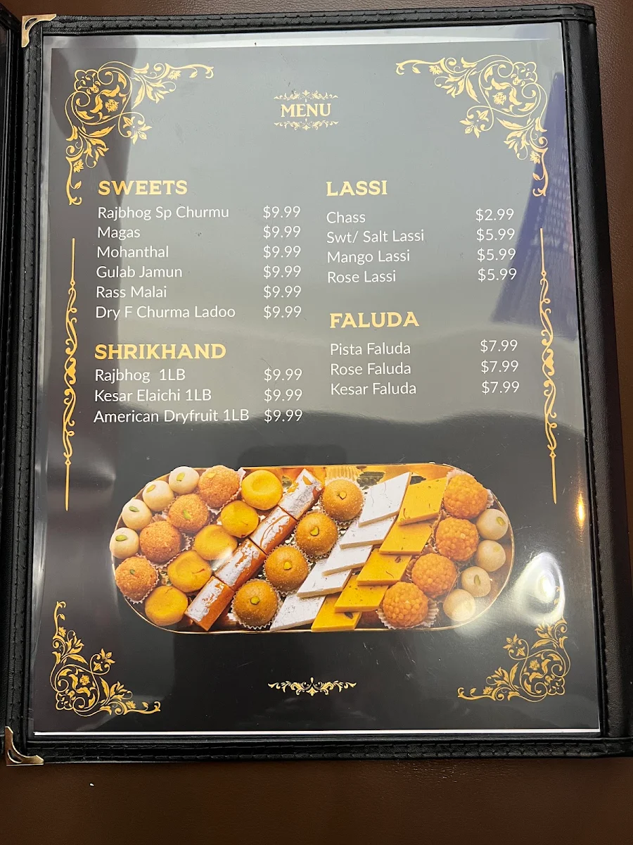 Menu, Rajbhog Restaurant