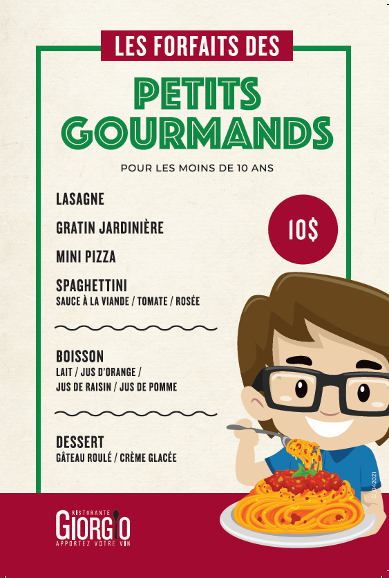 Menu, Giorgio Ristorante