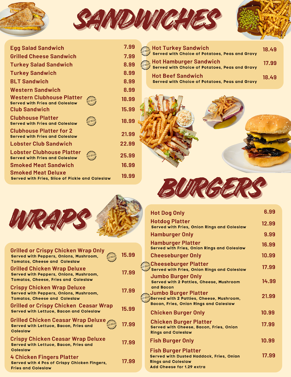 Menu, Hynes Restaurant