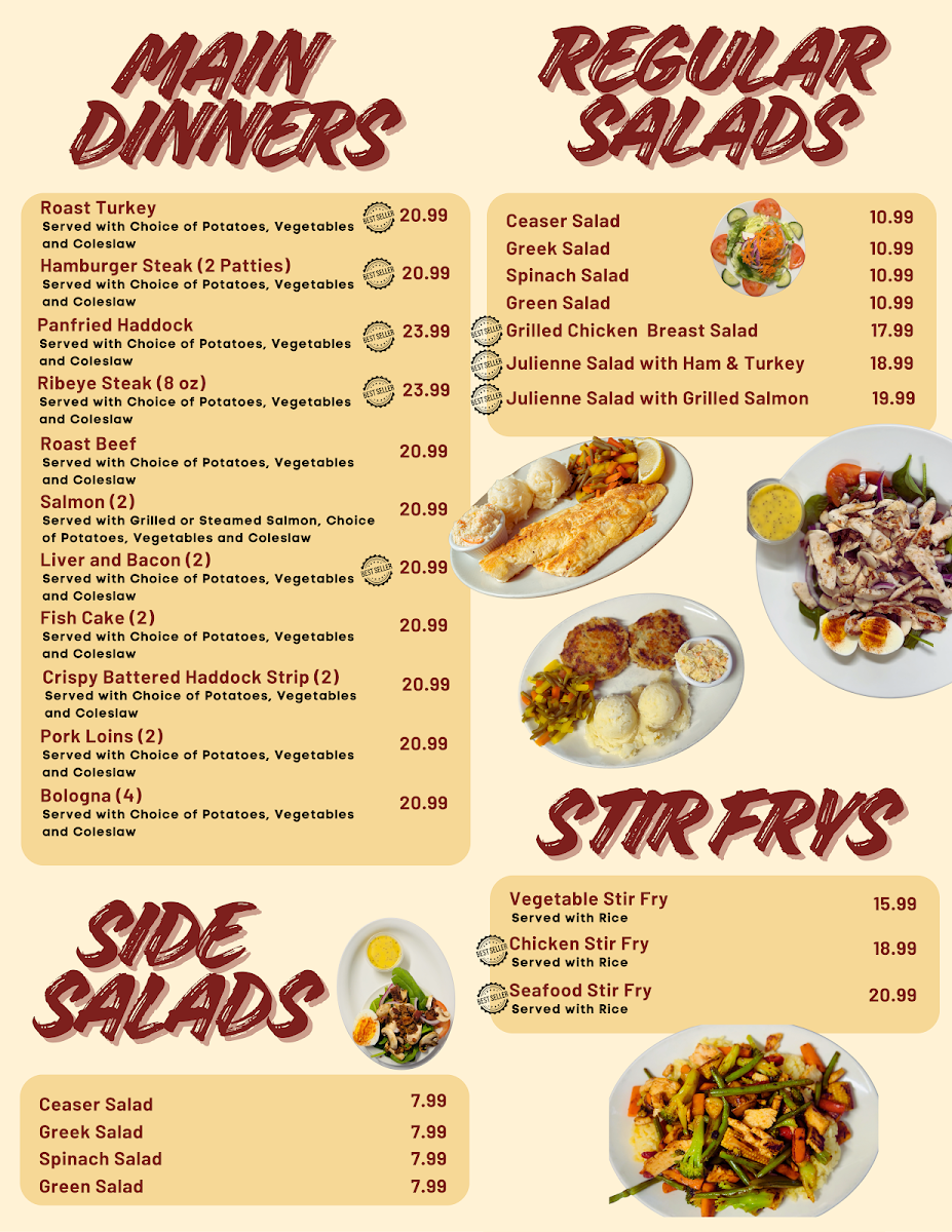 Menu, Hynes Restaurant