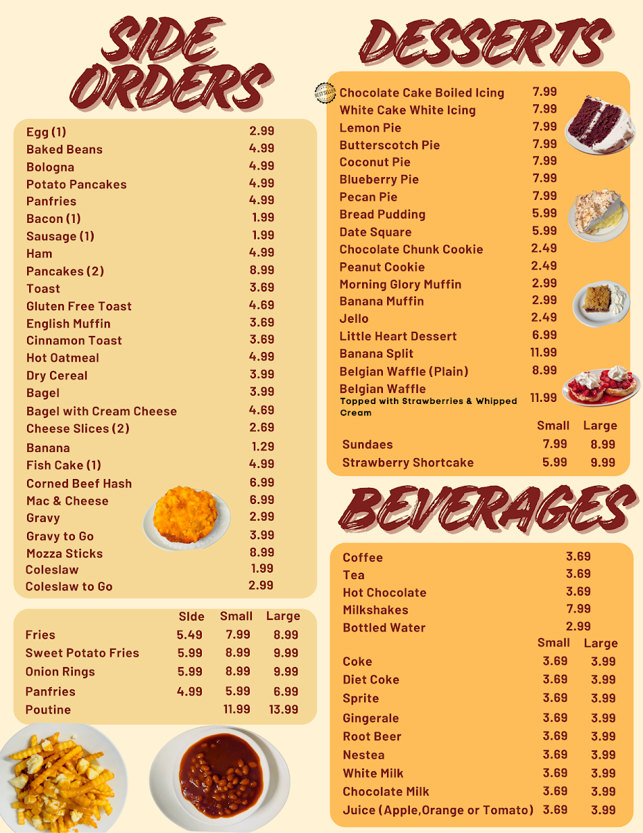Menu, Hynes Restaurant
