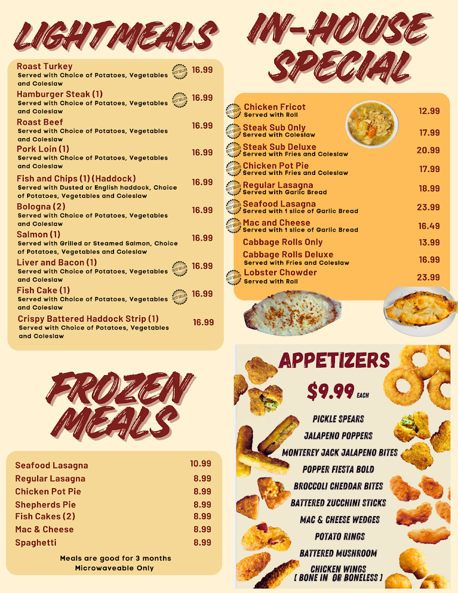 Menu, Hynes Restaurant