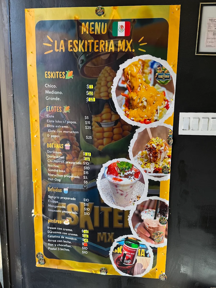Menu, La Eskiteria Mx